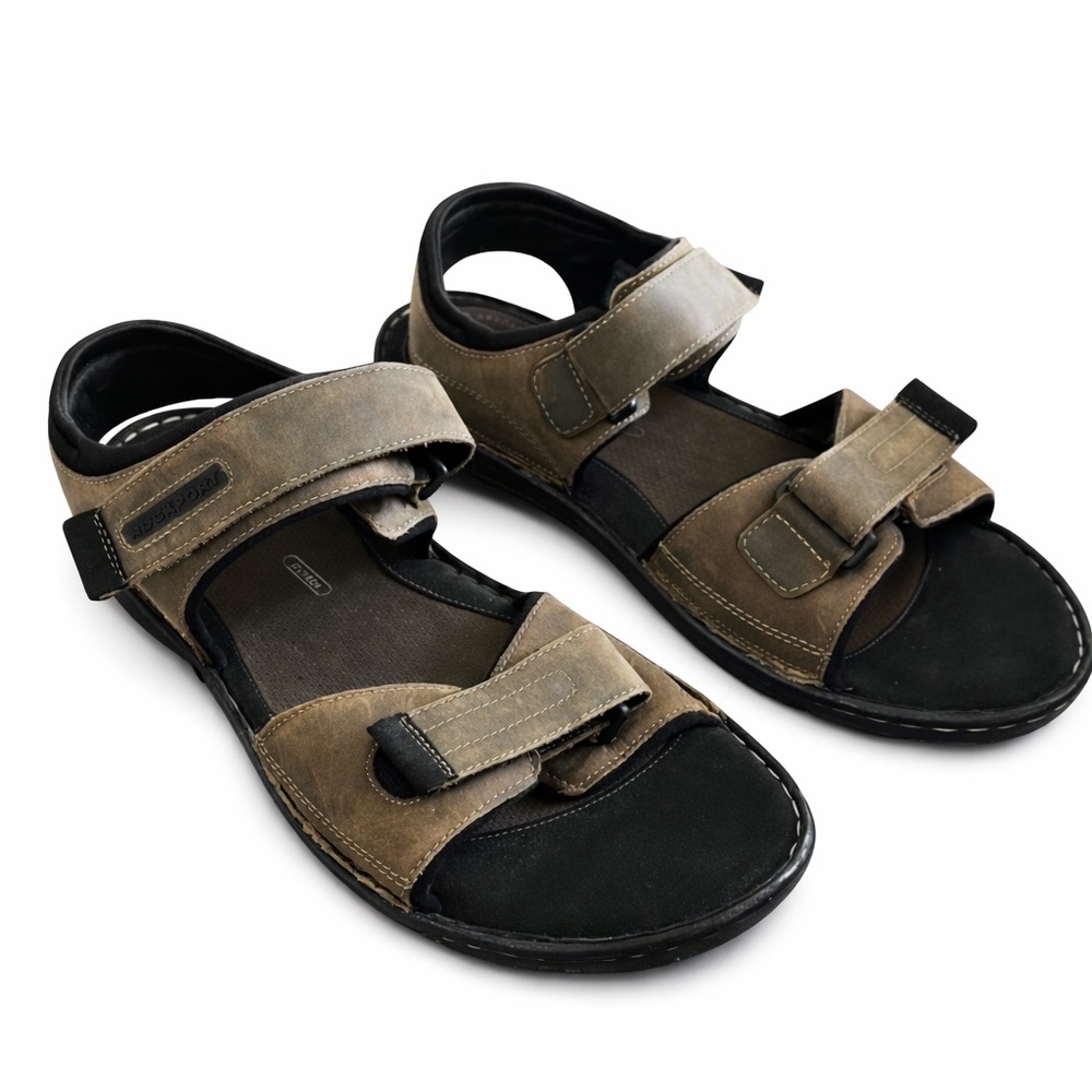 Rockport Darwyn Quarter Strap Brown Leather Sandals 12